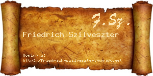 Friedrich Szilveszter névjegykártya