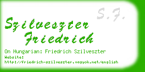 szilveszter friedrich business card